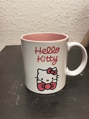 Hello Kitty White Mug with Pink Interior and Pink Graphics